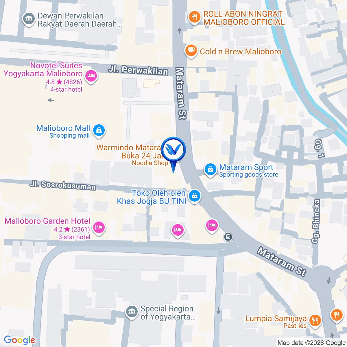 Peta Lokasi JL. Mataram (Pusat Oleh-oleh), Yogyakarta