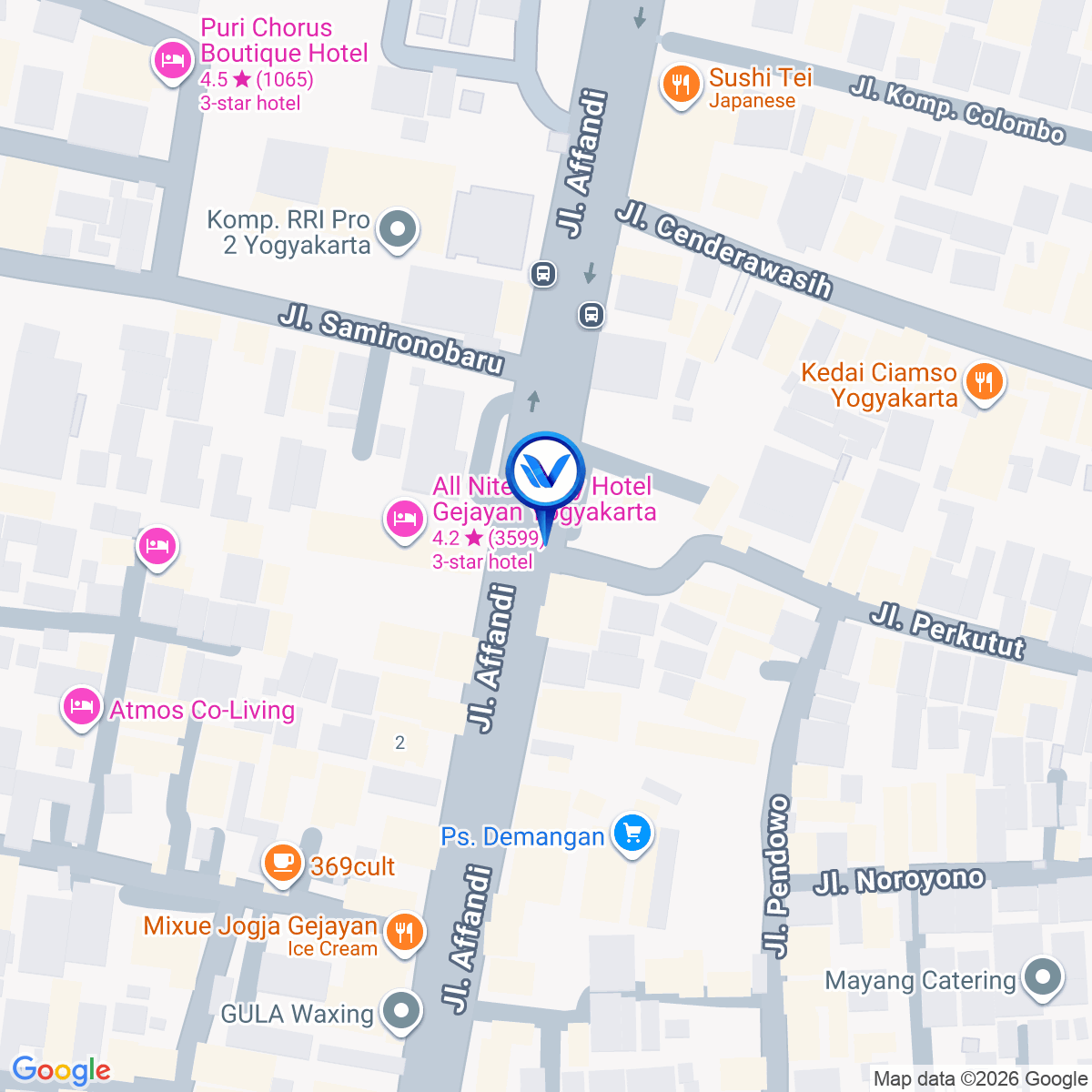 Peta Lokasi Jl. Affandi / Gejayan ( Batas kota / Warung Tiktok ), Yogyakarta