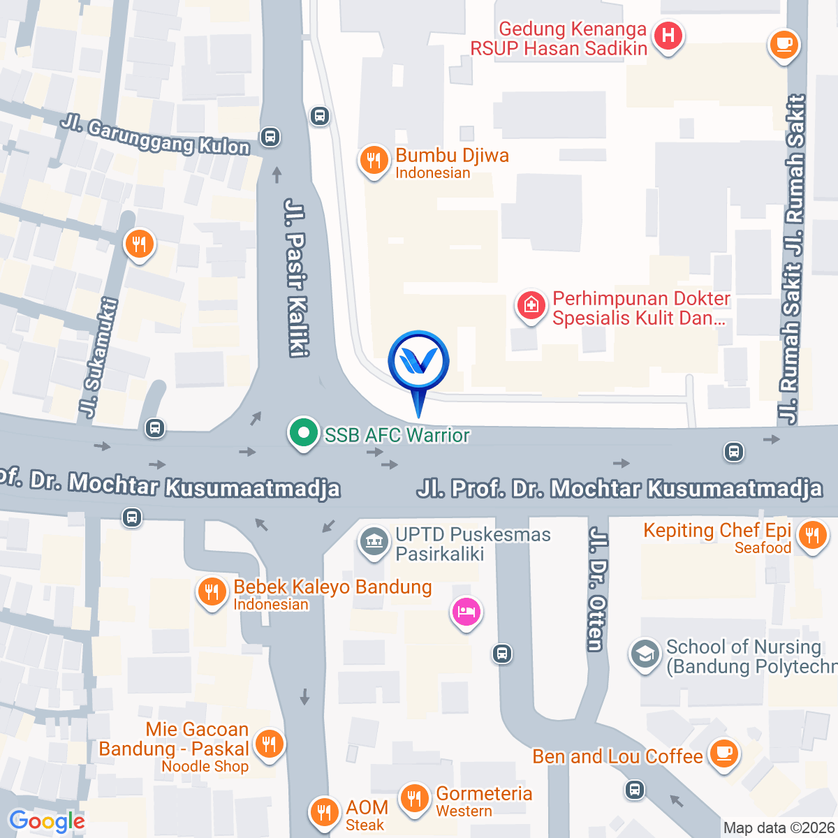 Peta Lokasi JL. Flyover Pasupati (Depan RS. Hasan Sadikin), Bandung