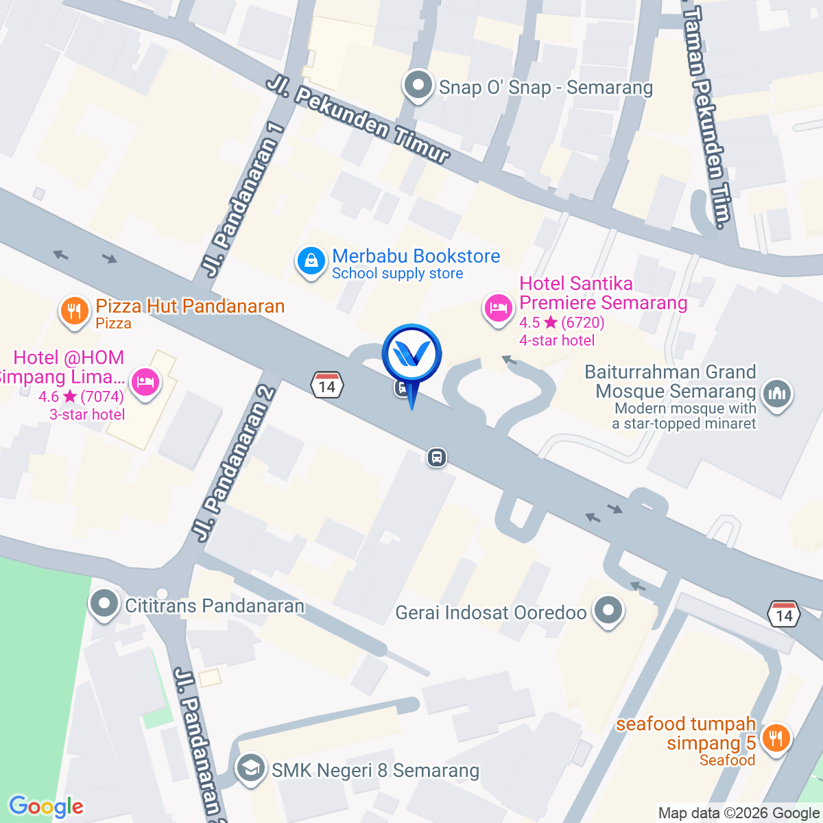 Peta Lokasi JL. PANDANARAN, SEMARANG