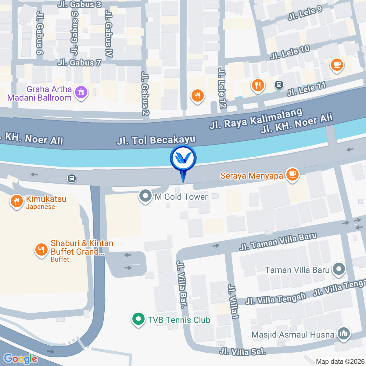 Peta Lokasi JL. KH. NOER ALI (DEPAN PINTU MASUK GRAND METROPOLITAN MALL), BEKASI