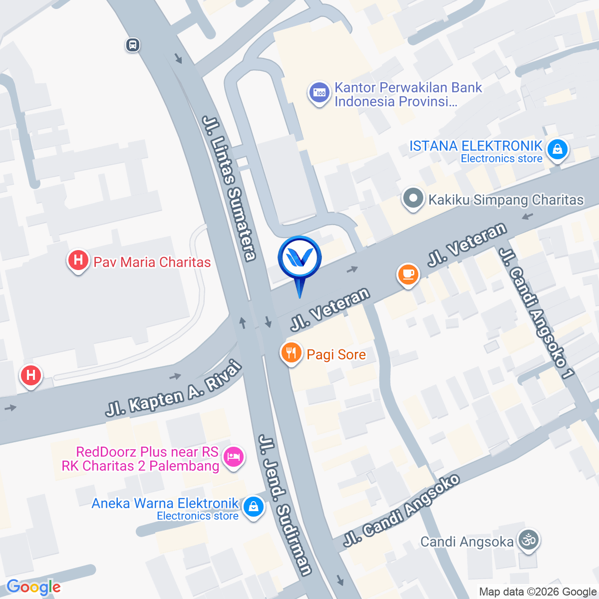 Peta Lokasi JL. Sudirman sp A Rivai, Palembang