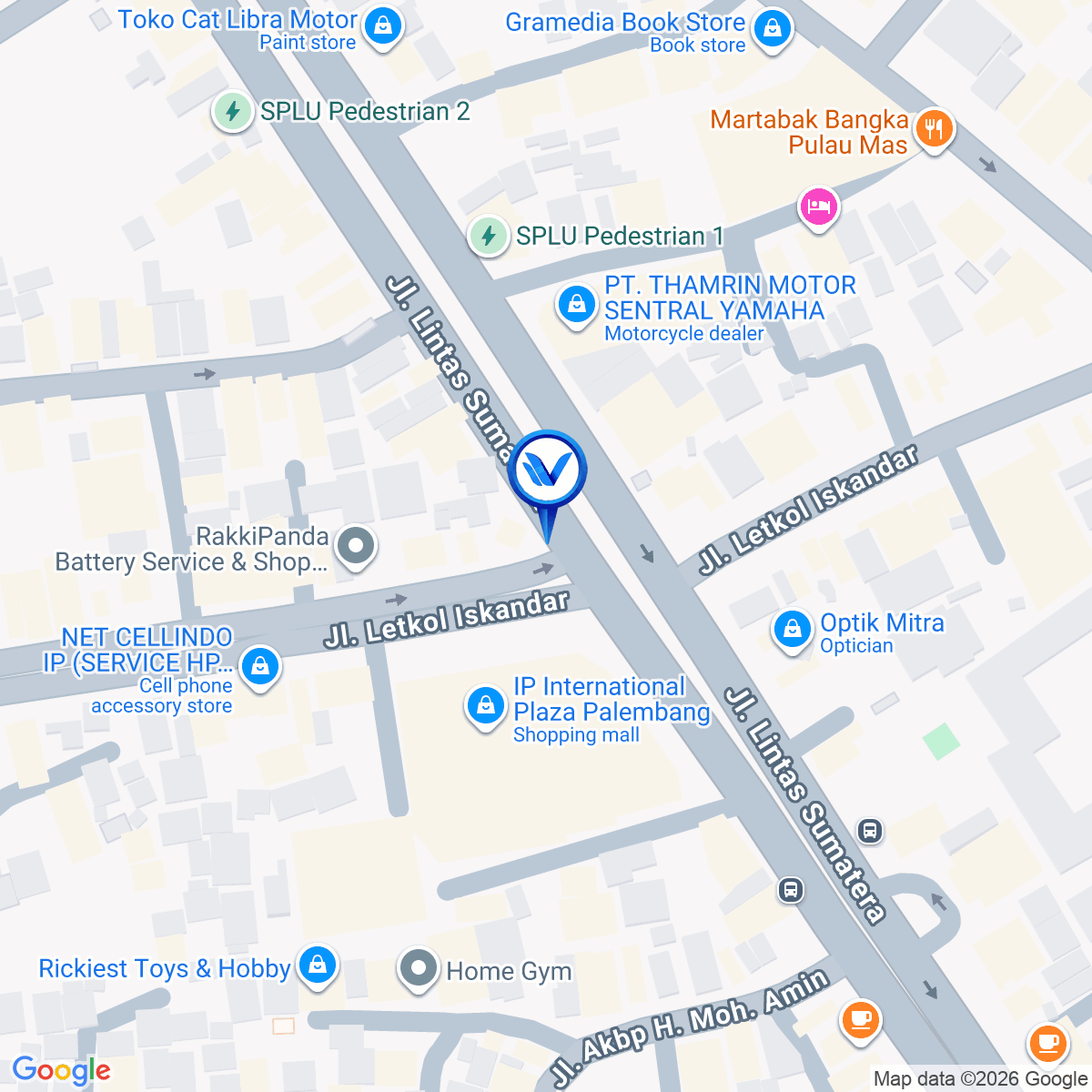 Peta Lokasi JL. Jend Sudirman (Simpang International Plaza), Palembang