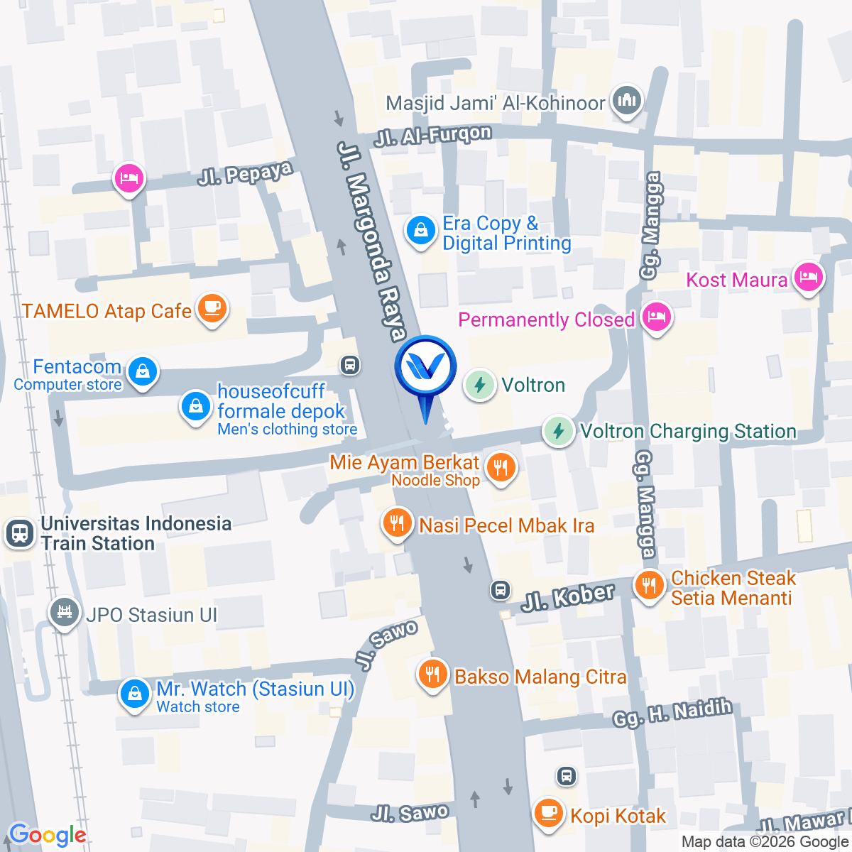 Peta Lokasi JL. Margonda Raya (EVENCIIO apartment), Depok