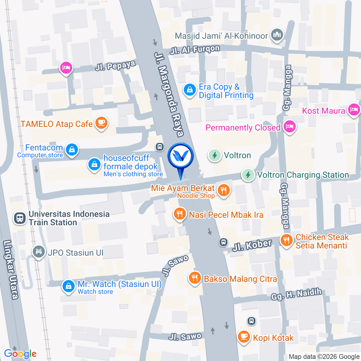 Peta Lokasi JL. Margonda Raya (EVENCIIO Apartment), Depok