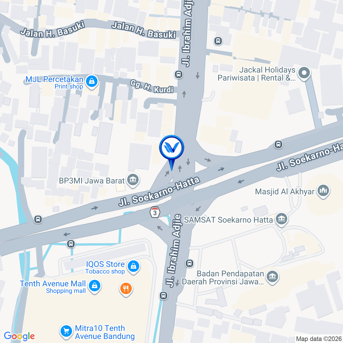 Peta Lokasi Perempatan JL. Soekarno Hatta Samsat, Bandung