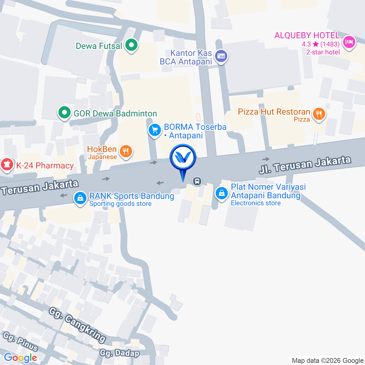 Peta Lokasi Jl. Terusan Jakarta (Jl. Antapani), Bandung