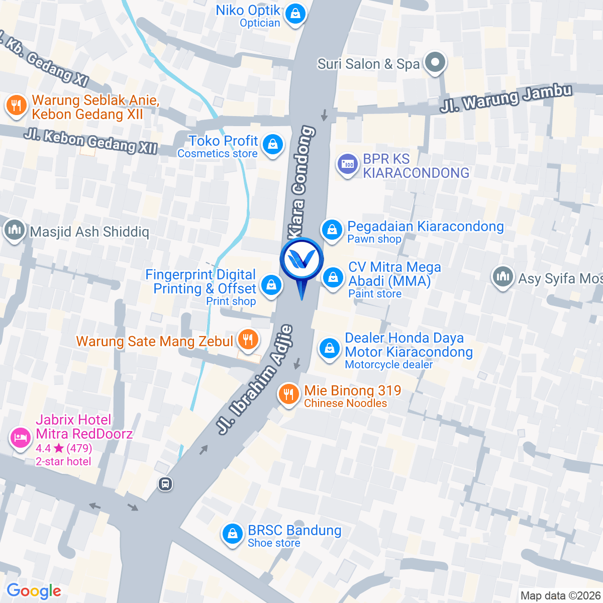 Peta Lokasi JL. Kiaracondong no. 307, Bandung