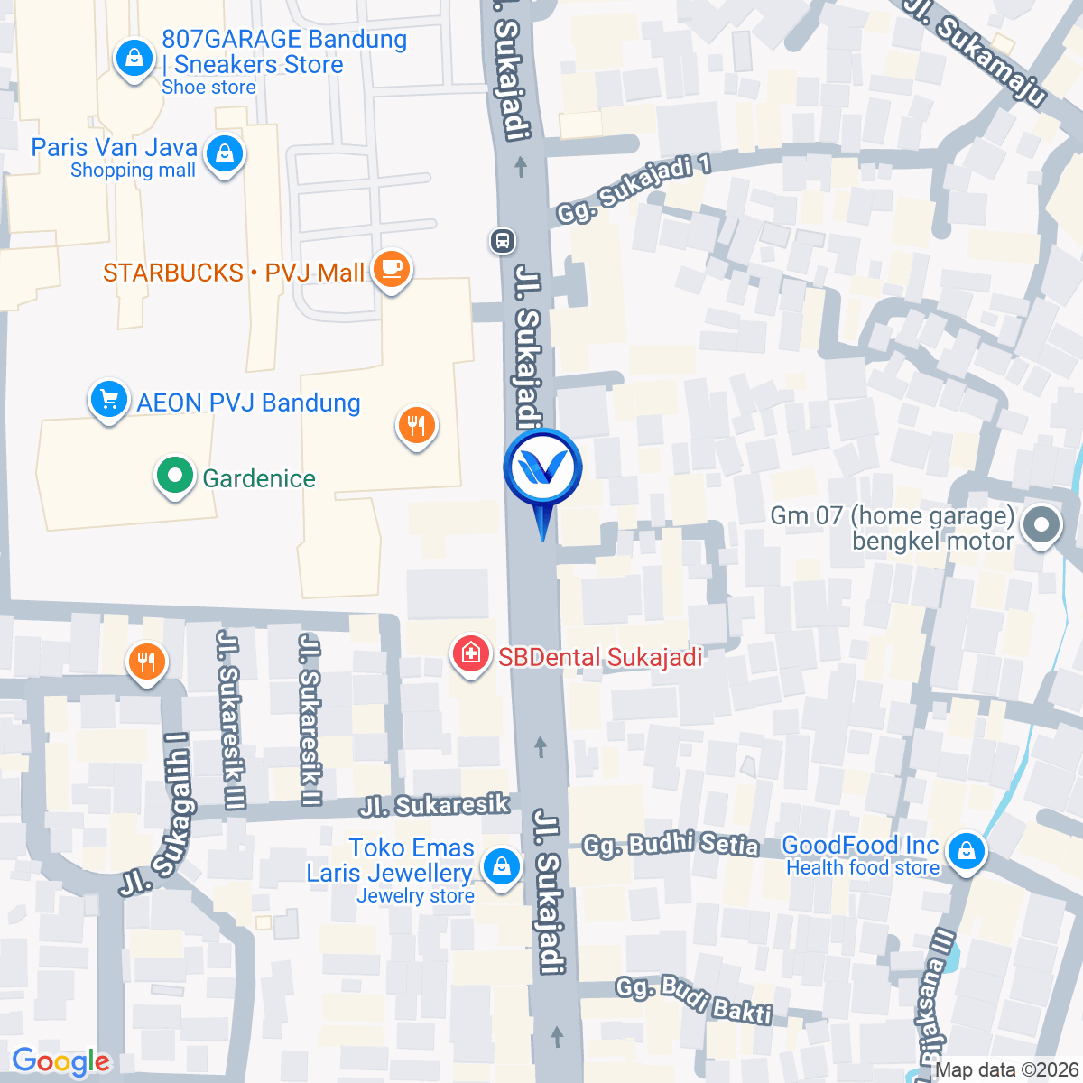 Peta Lokasi Jl. Sukajadi (Depan PVJ Mall), Bandung