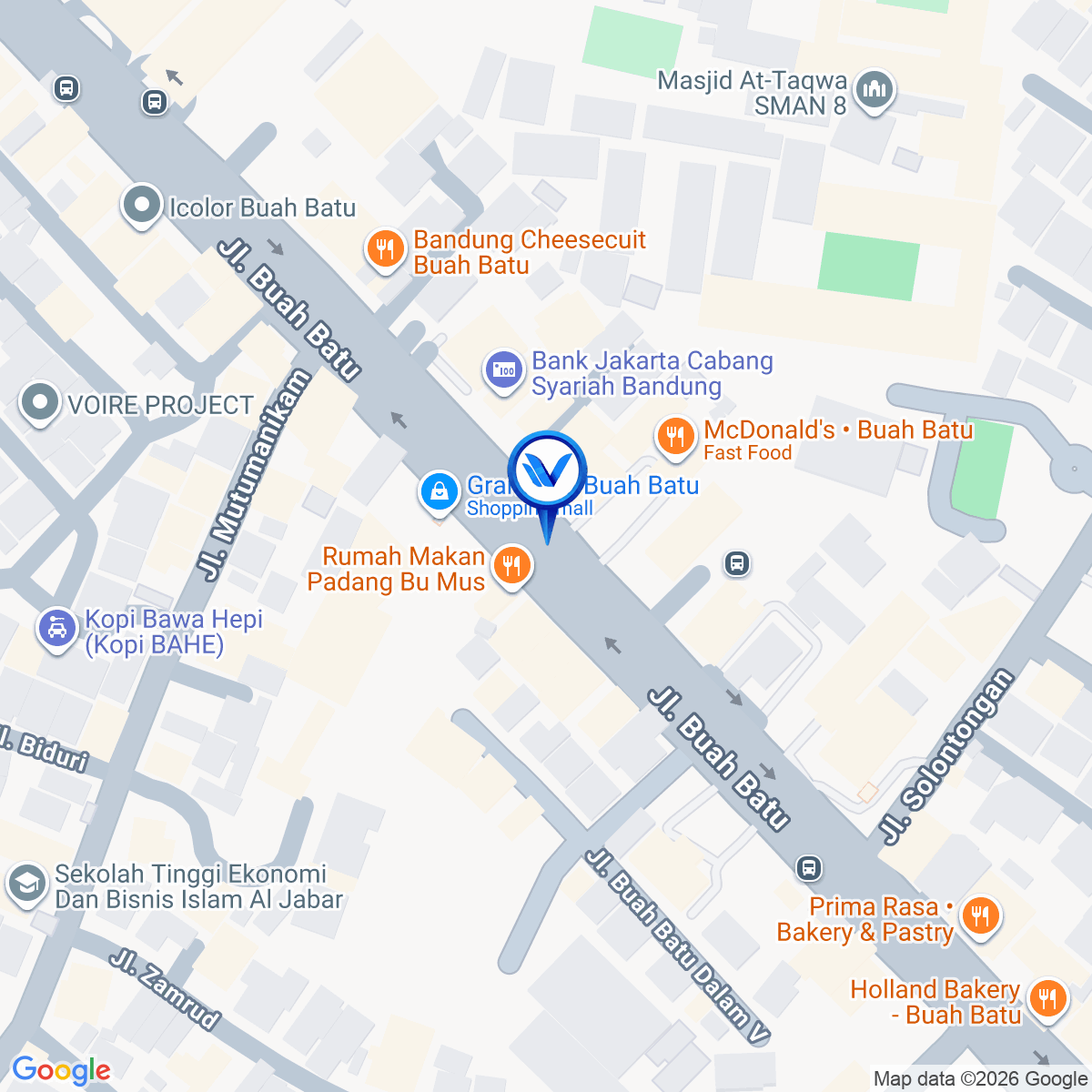 Peta Lokasi Jl. Buah Batu No.159 Turangga, Bandung