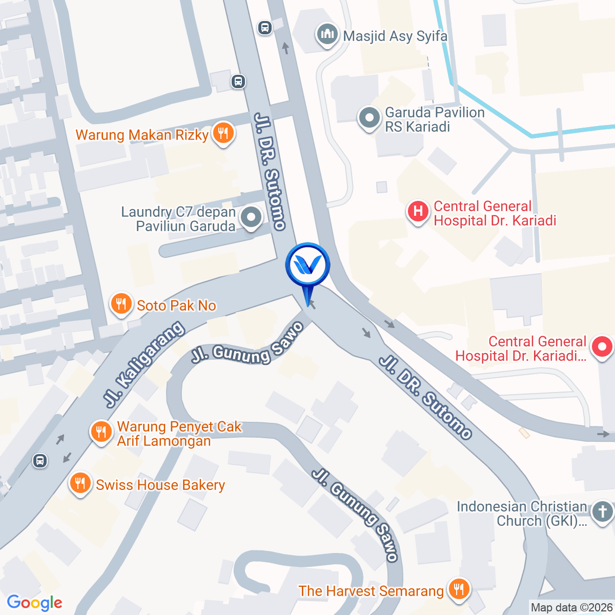 Peta Lokasi Jl. Dr. Soetomo (Pertigaan RS. Kariadi), Semarang