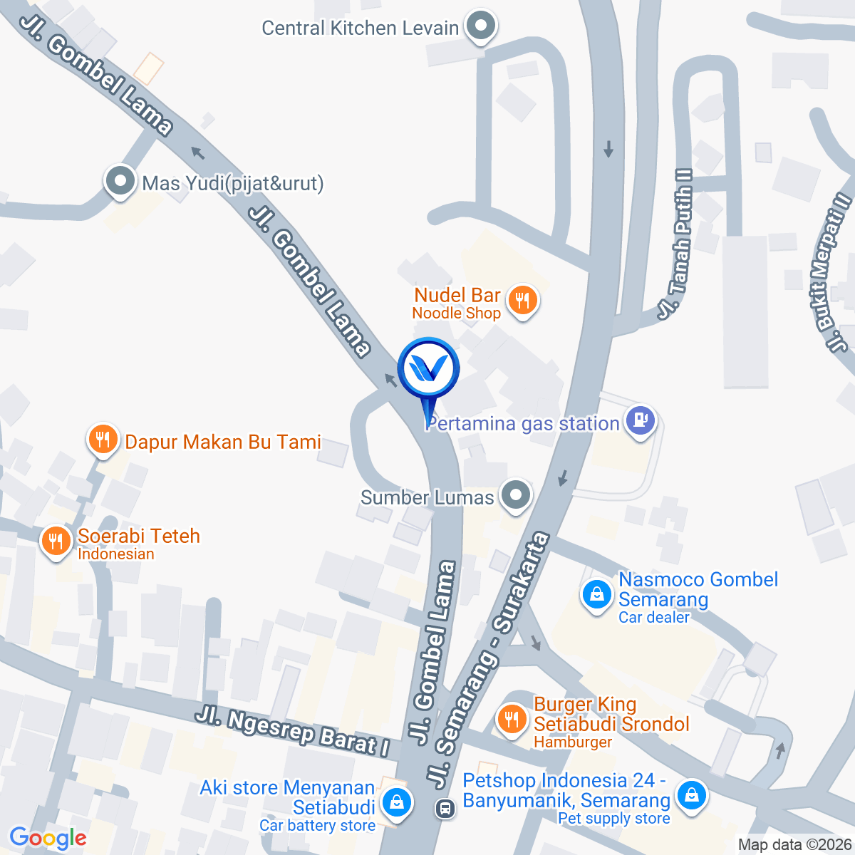 Peta Lokasi Jl. Setiabudi (Turunan Gombel Golf), Semarang
