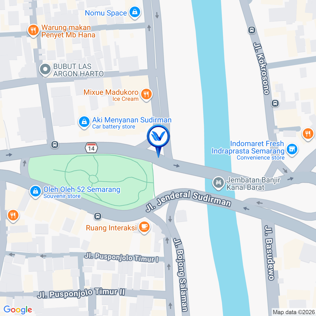 Peta Lokasi Jl. Jendral Sudirman BKB, Semarang