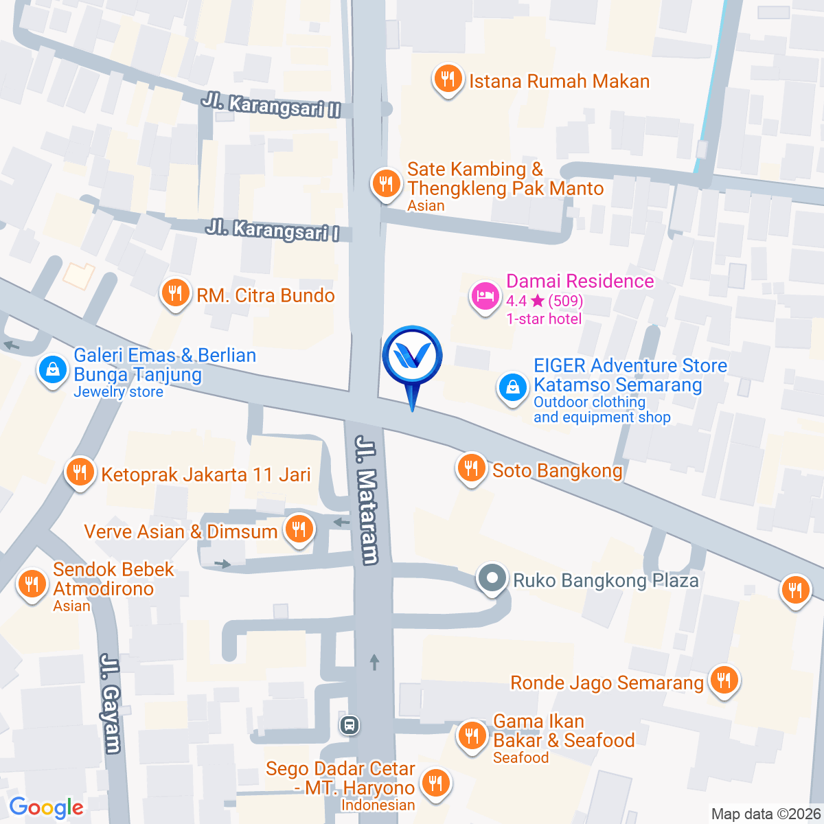 Peta Lokasi Perempatan Jl. Brigjend Katamso - Jl. A. Yani, Semarang
