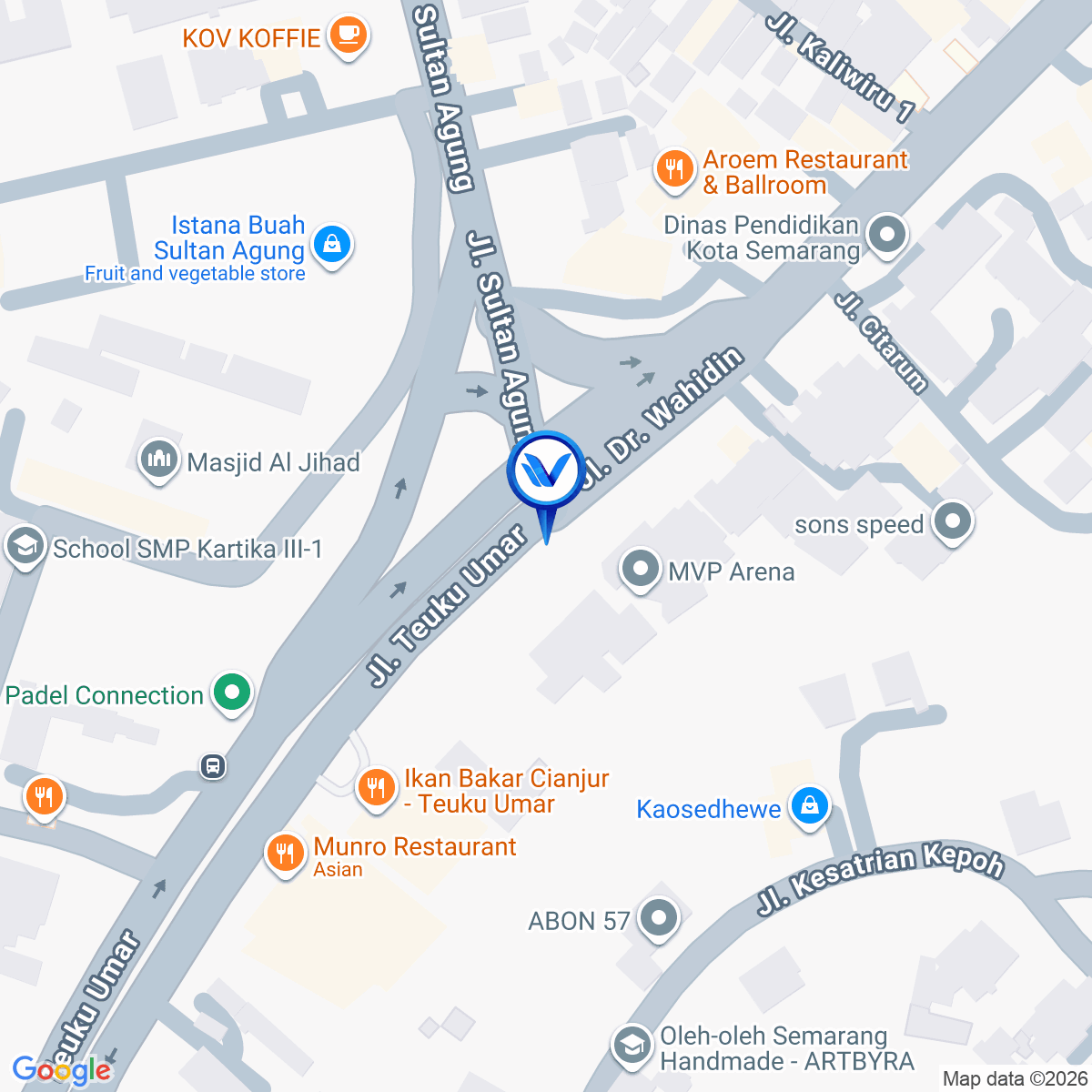Peta Lokasi Jl. Teuku Umar - Dr. Wahidin Kaliwiru, Semarang