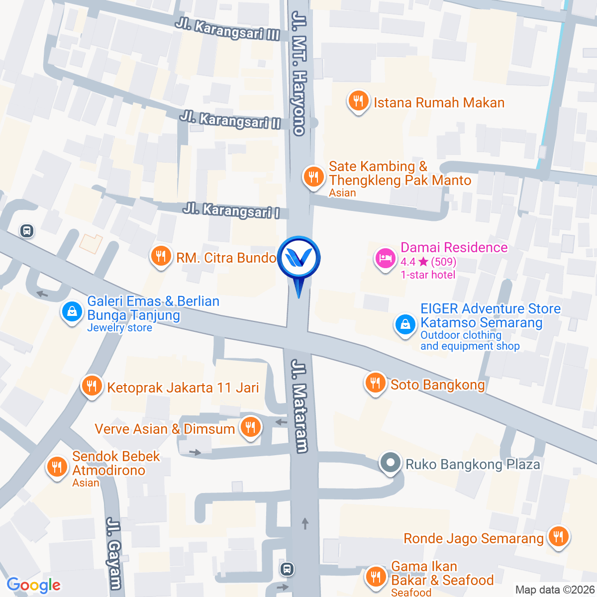 Peta Lokasi Jl. A. Yani - MT. Haryono, Semarang
