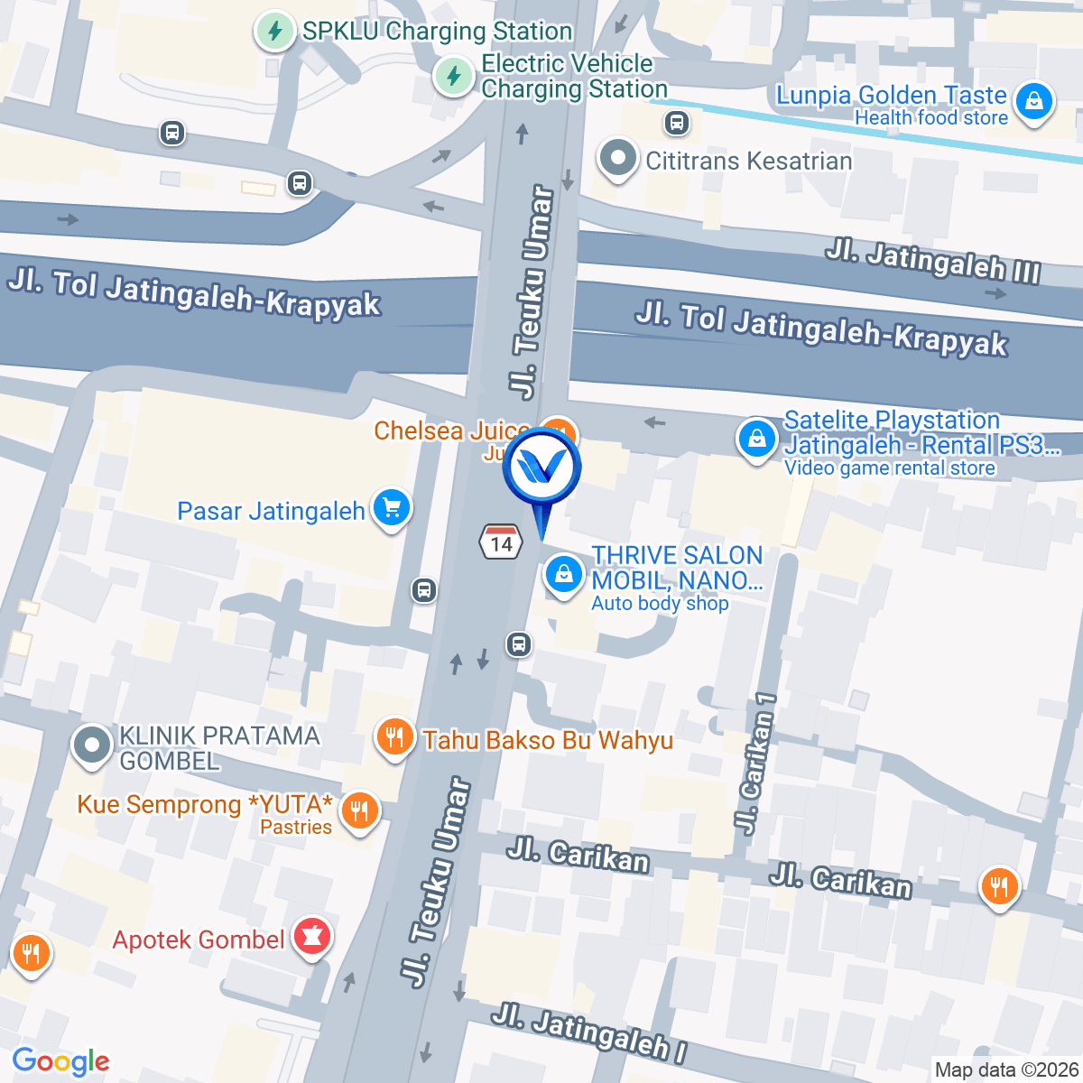 Peta Lokasi Jl. Teuku Umar Jatingaleh, Semarang