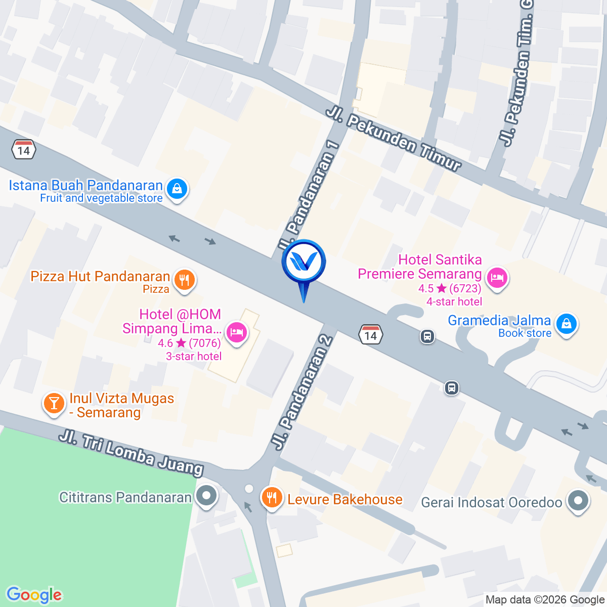 Peta Lokasi Jl. Pandanaran (samping Multindo Finance), Semarang