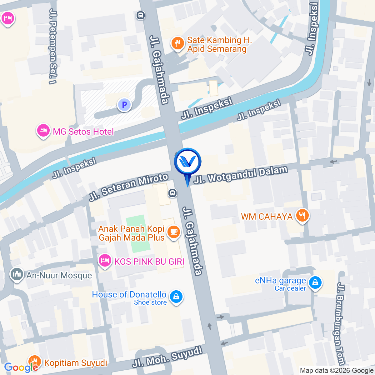 Peta Lokasi Jl. Gajahmada (Pertigaan Wot Gandul - Seberang Sekolah Theresiana), Semarang