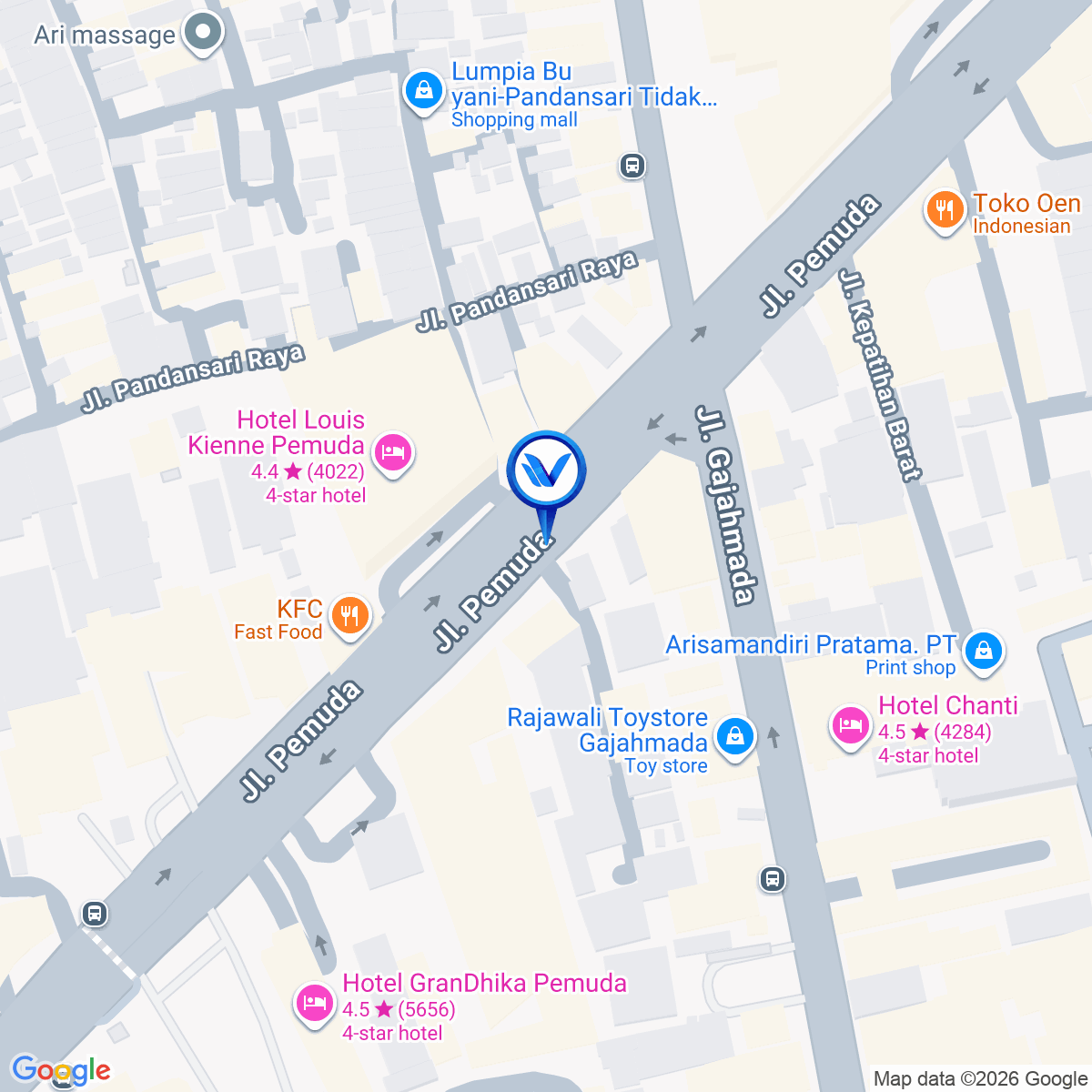 Peta Lokasi Jl. Pemuda (Seberang Hotel Louskiene), Semarang