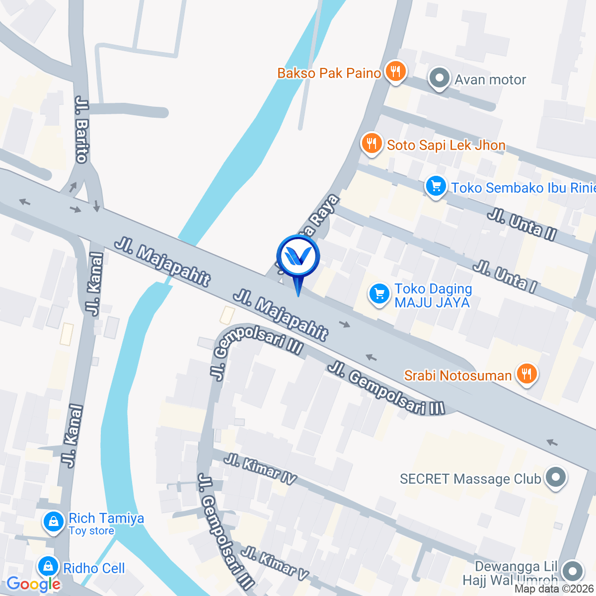 Peta Lokasi Jl. Brigjend Sudiarto (Pertigaan Unta Raya), Semarang