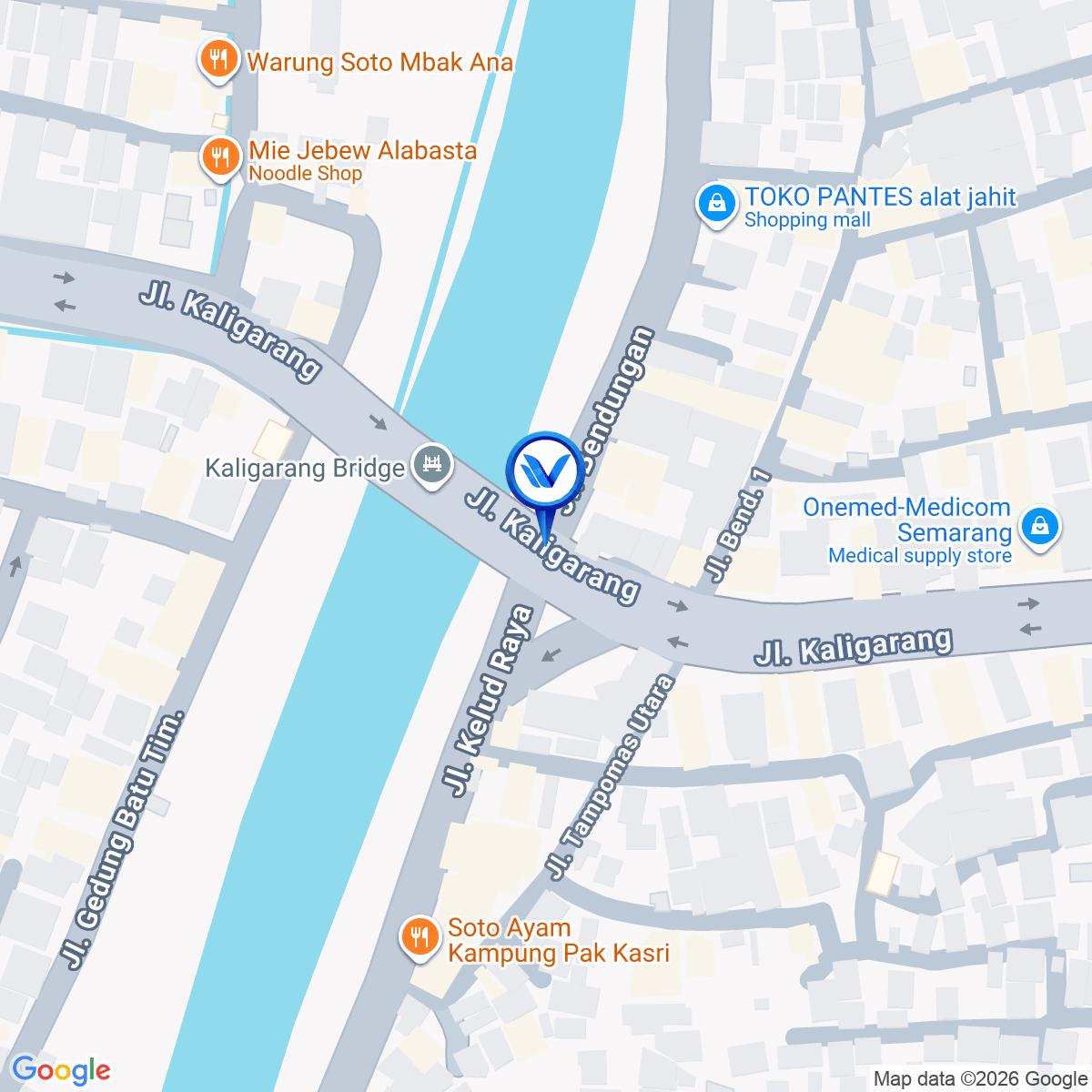 Peta Lokasi Jl. Kaligarang (Perempatan Bendungan), Semarang