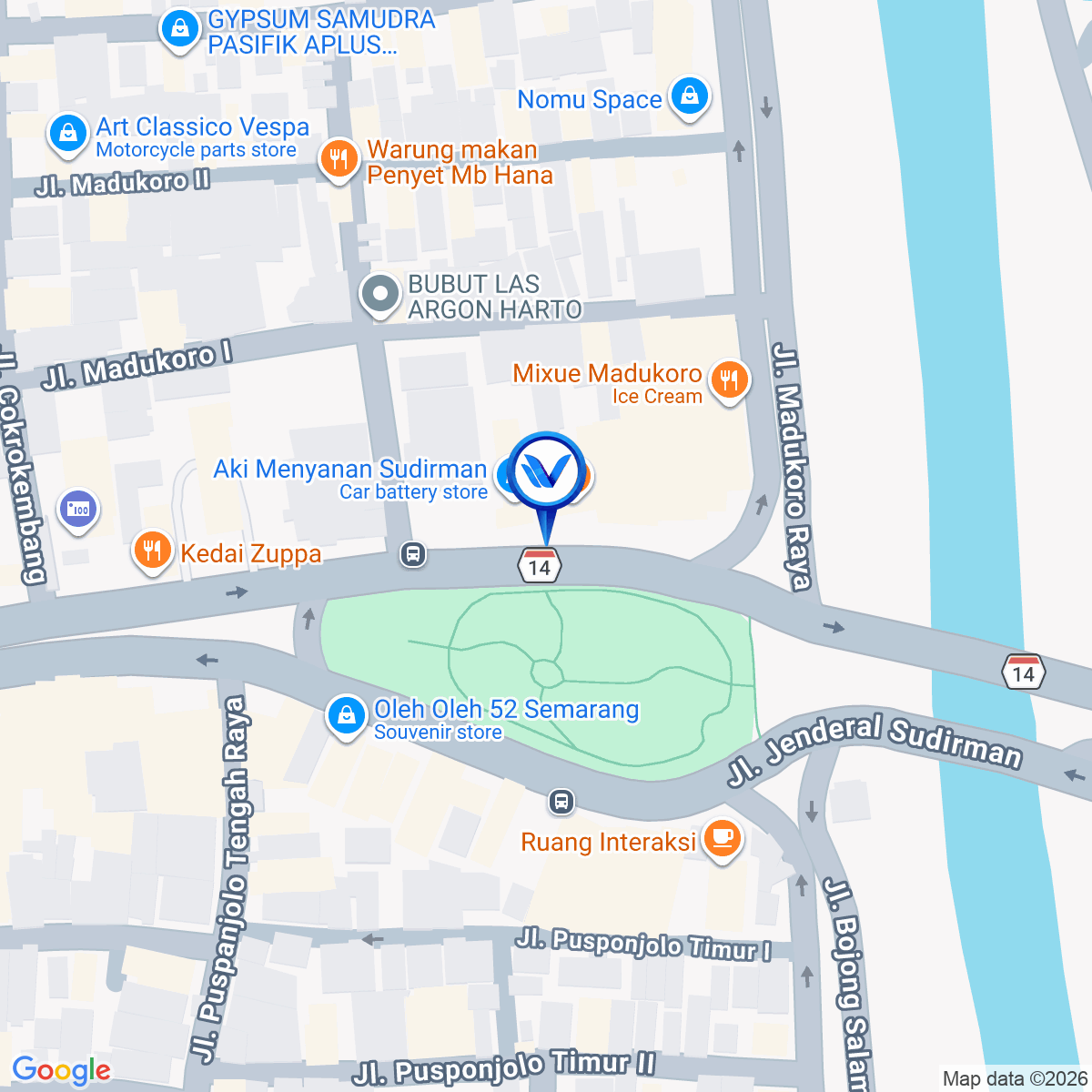 Peta Lokasi Jl. Jend. Sudirman Taman Madukoro, Semarang