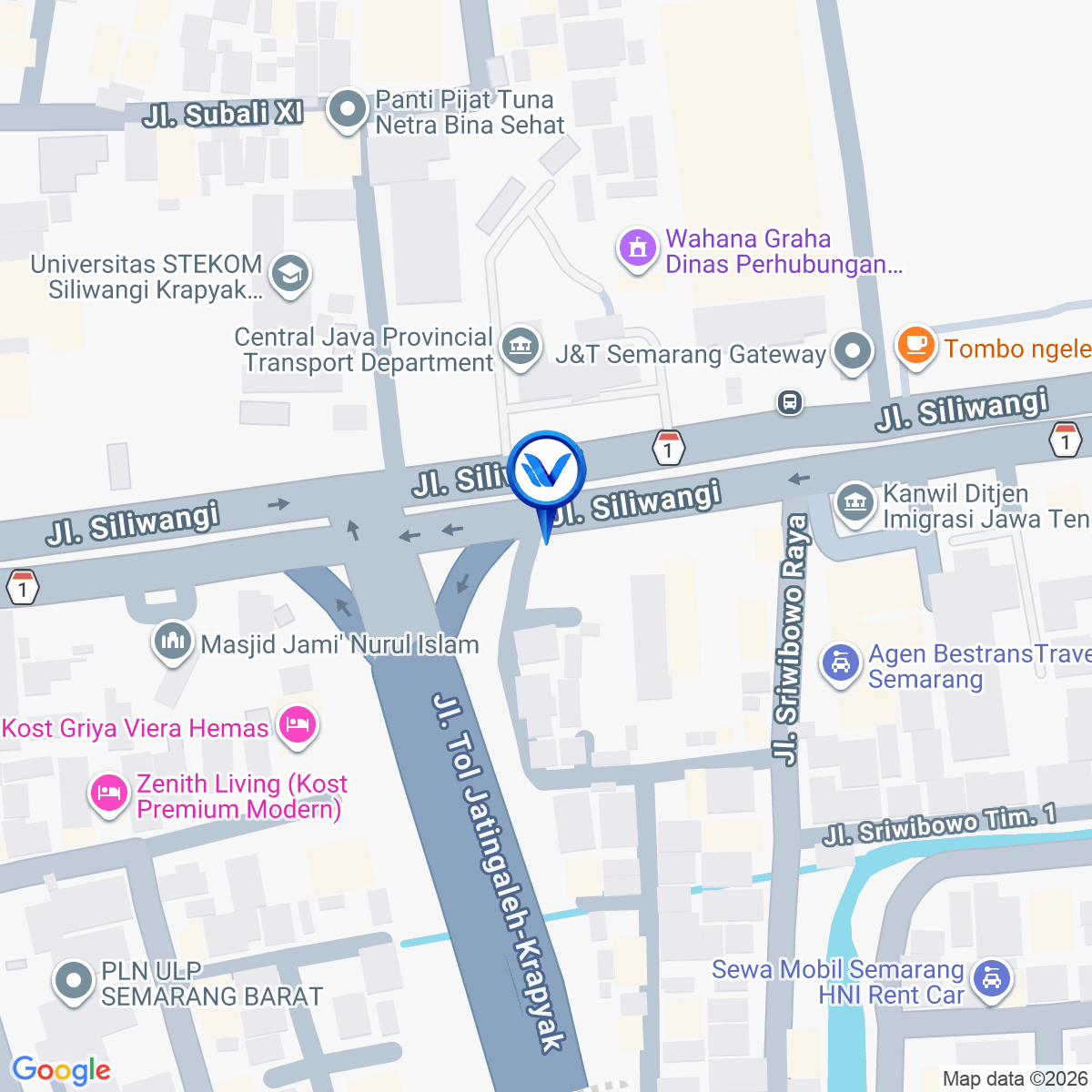 Peta Lokasi Jl. Siliwangi Pintu Masuk Tol Krapyak, Semarang