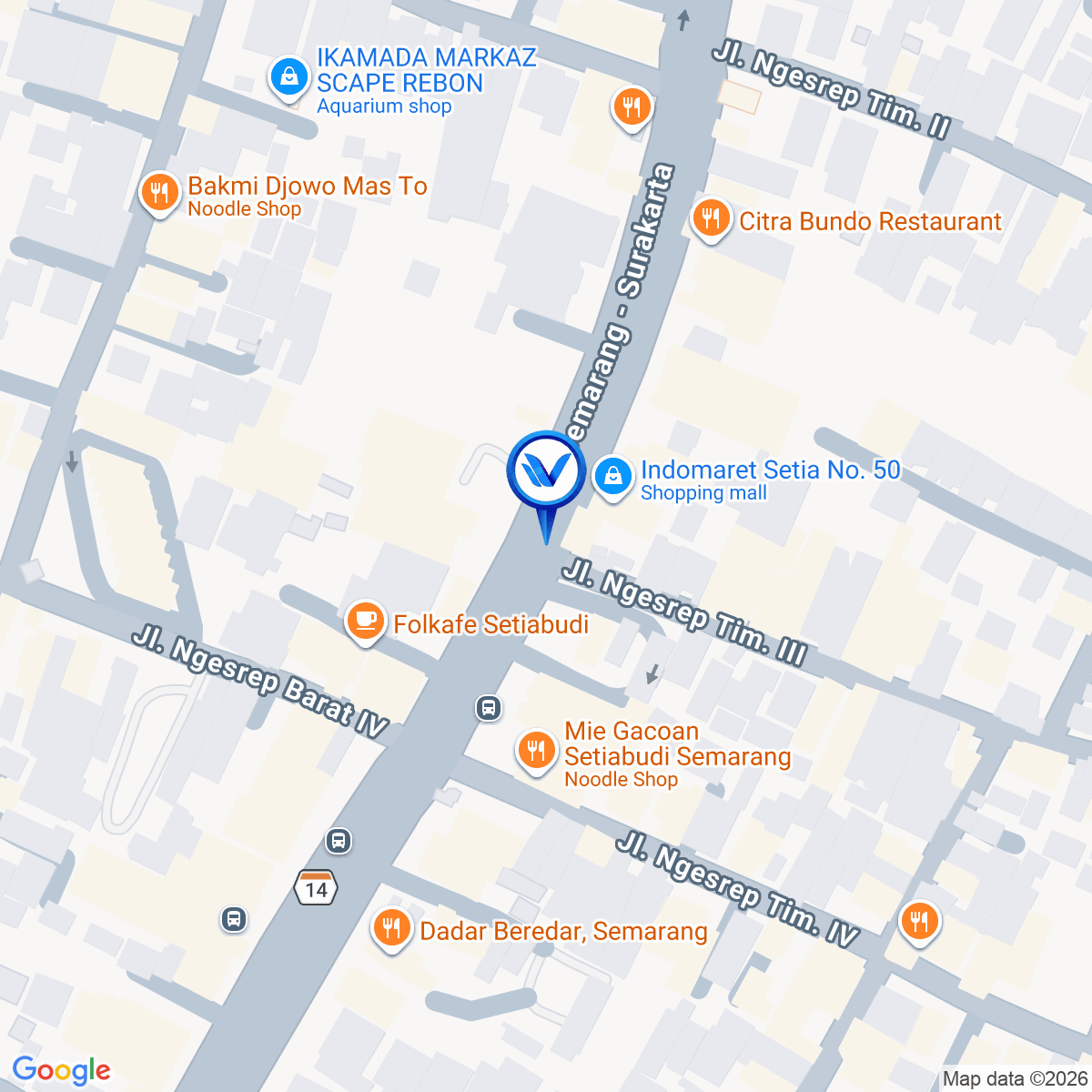 Peta Lokasi Jl. Setiabudi Depan Prospero, Semarang