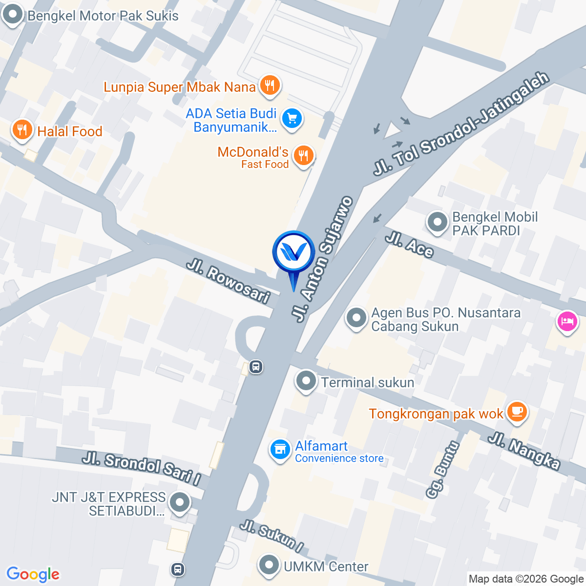 Peta Lokasi Jl. Setiabudi (Depan McD ADA Swalayan), Semarang