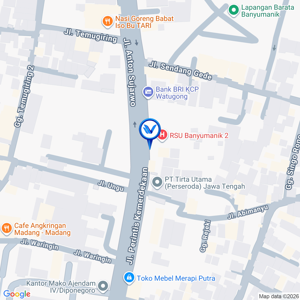Peta Lokasi Jl. Perintis Kemerdekaan (Pintu Masuk RS. Banyumanik), Semarang
