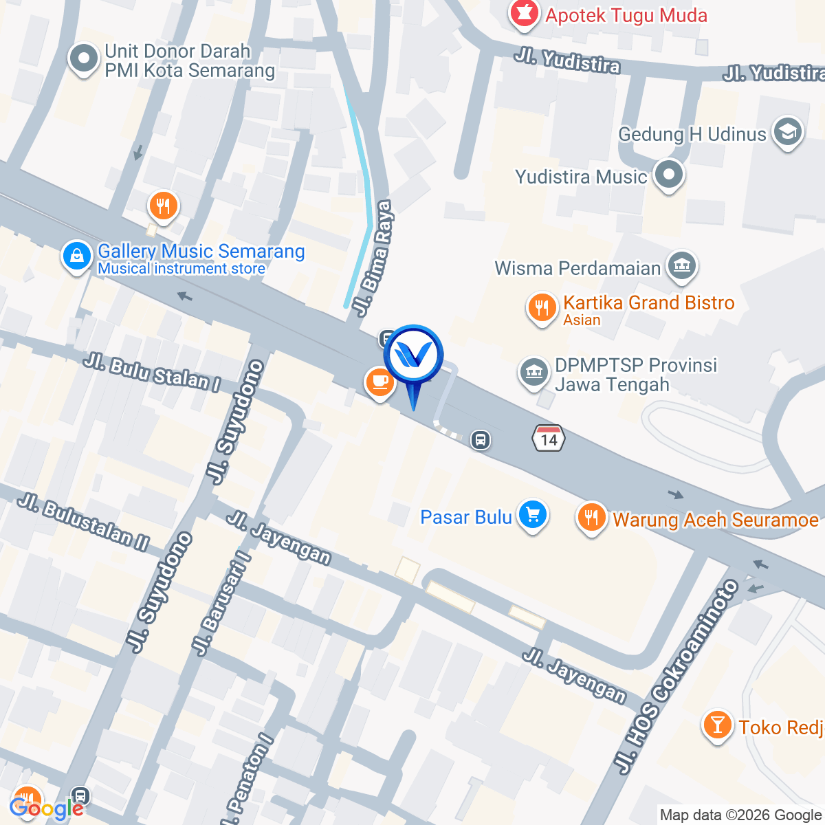 Peta Lokasi Jl. Mgr. Sugiopranoto (Kawasan Tugu Muda), Semarang