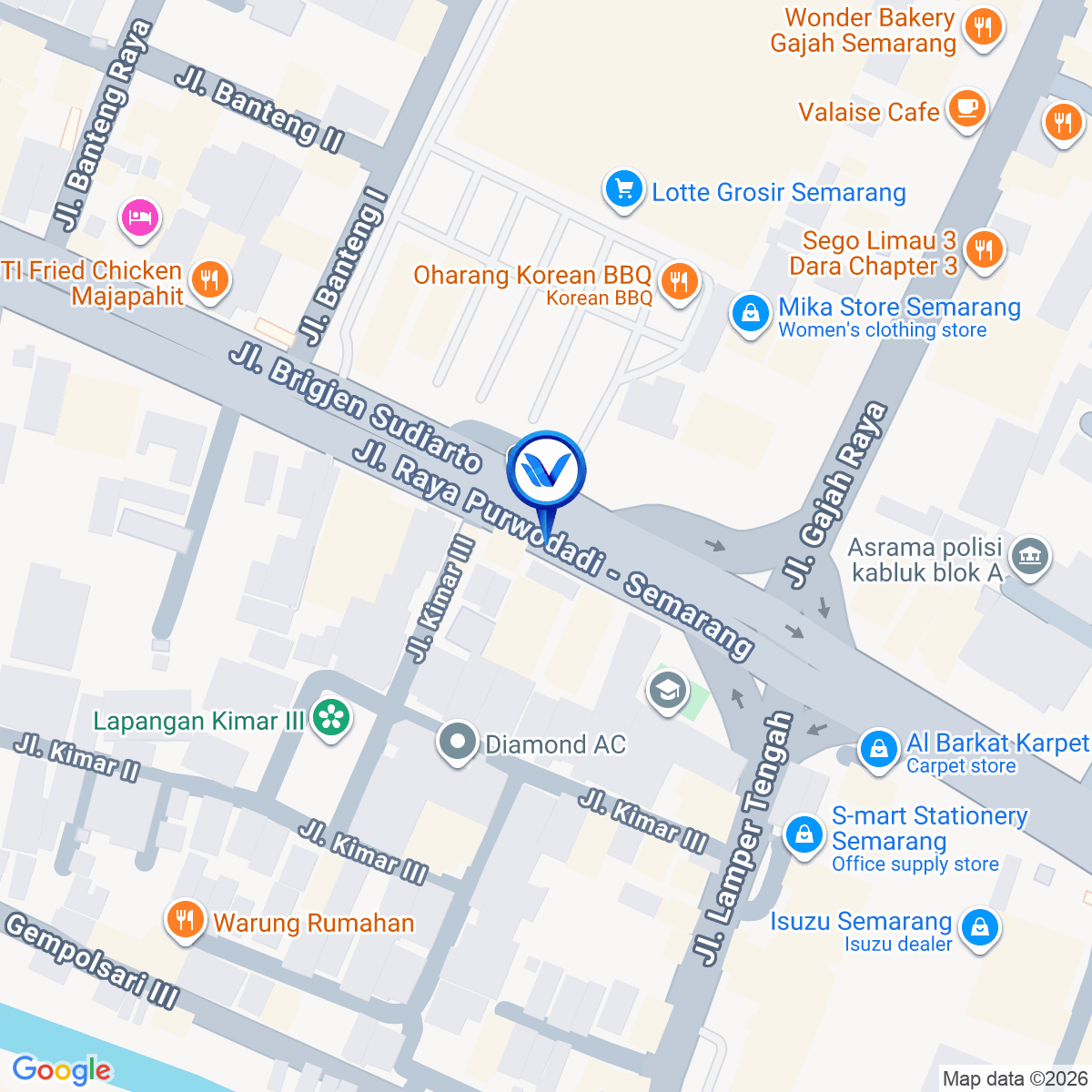 Peta Lokasi Jl. Majapahit (Depan Lotte Mart), Semarang