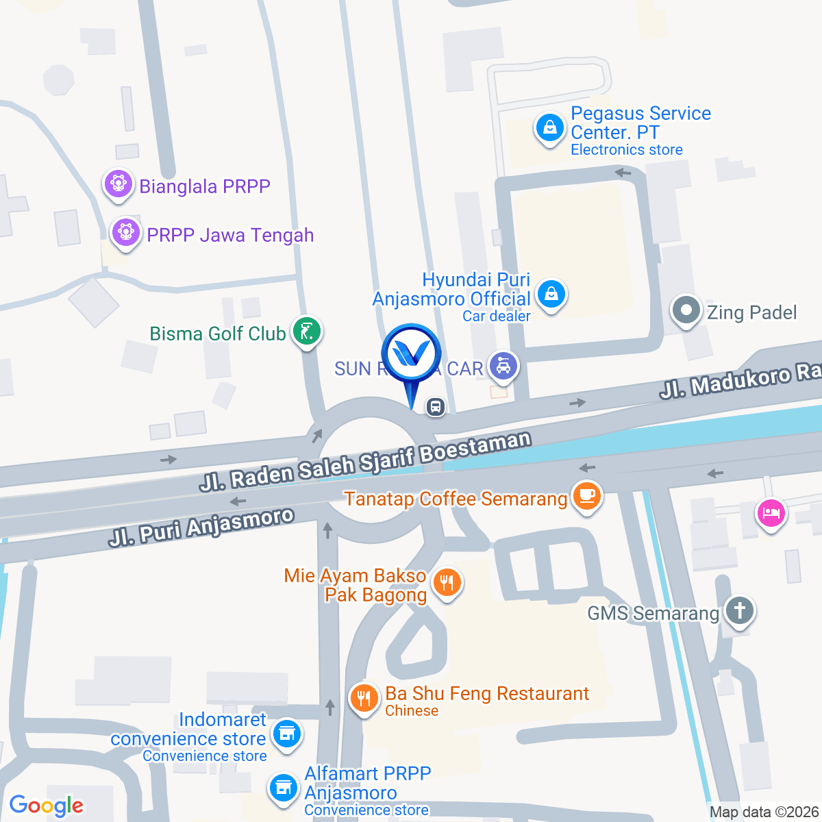 Peta Lokasi Jl. Madukoro Raya (Depan PRPP), Semarang