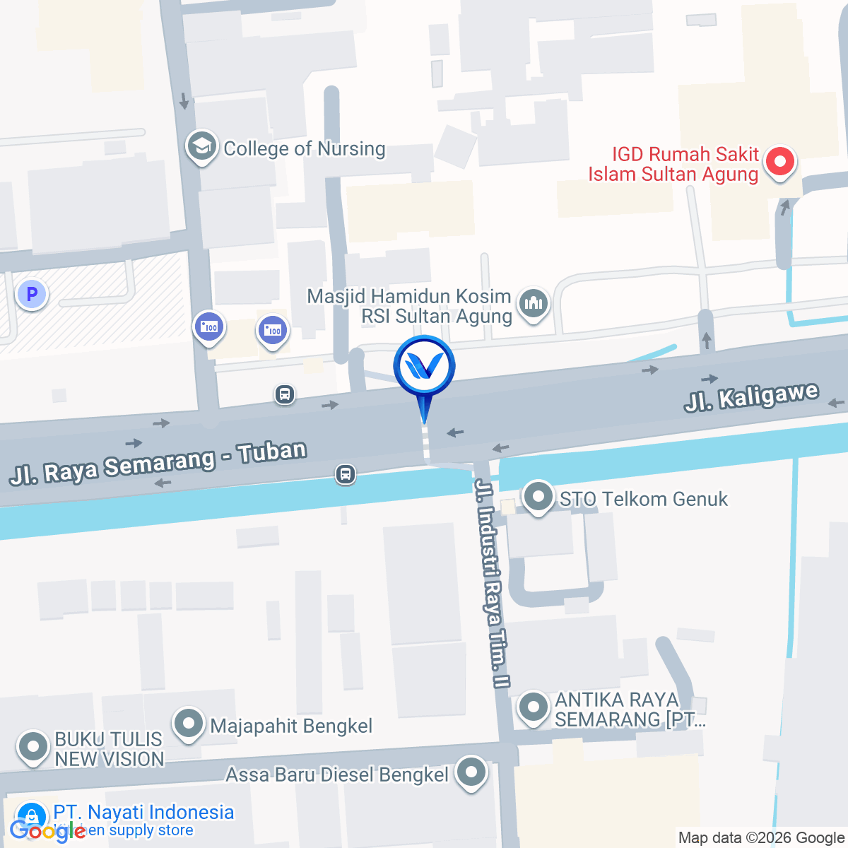 Peta Lokasi Jl. Raya Kaligawe (Depan RSI Sultan Agung), Semarang