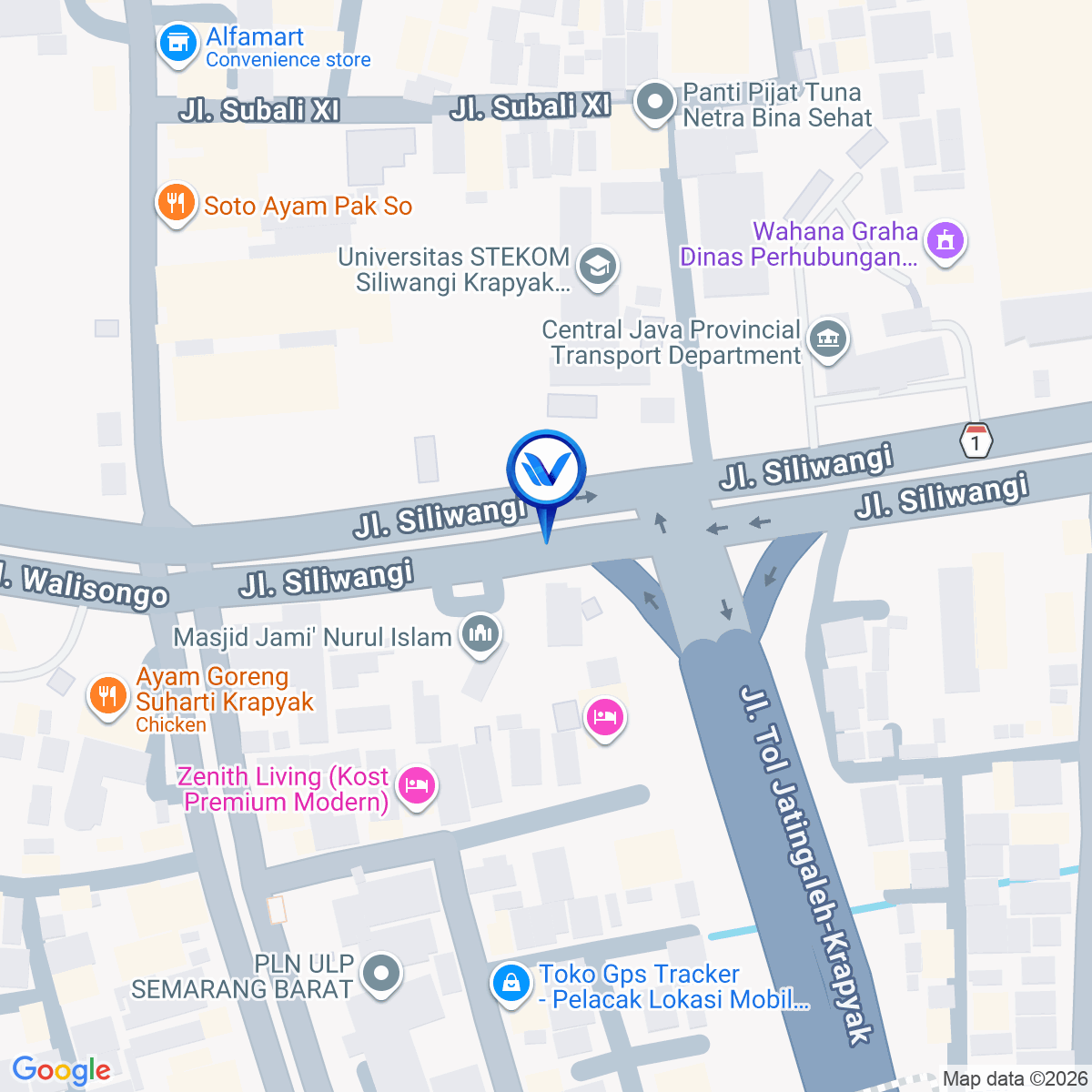 Peta Lokasi Jl. Siliwangi Tol Krapyak, Semarang