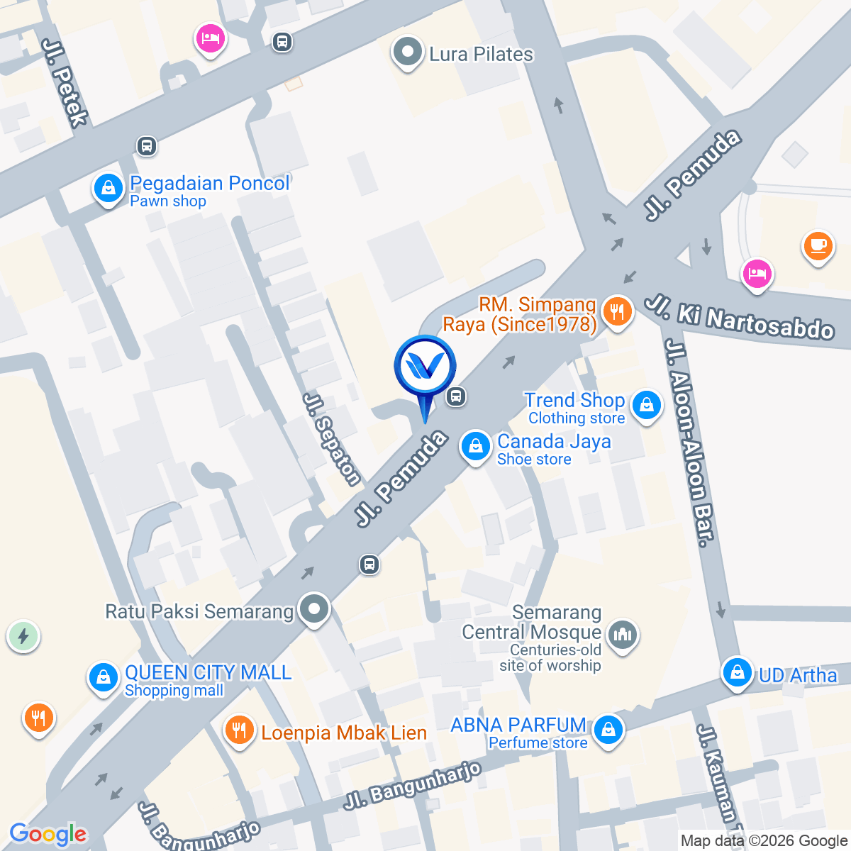 Peta Lokasi Jl. Pemuda (Dekat Pasaraya Sri Ratu), Semarang