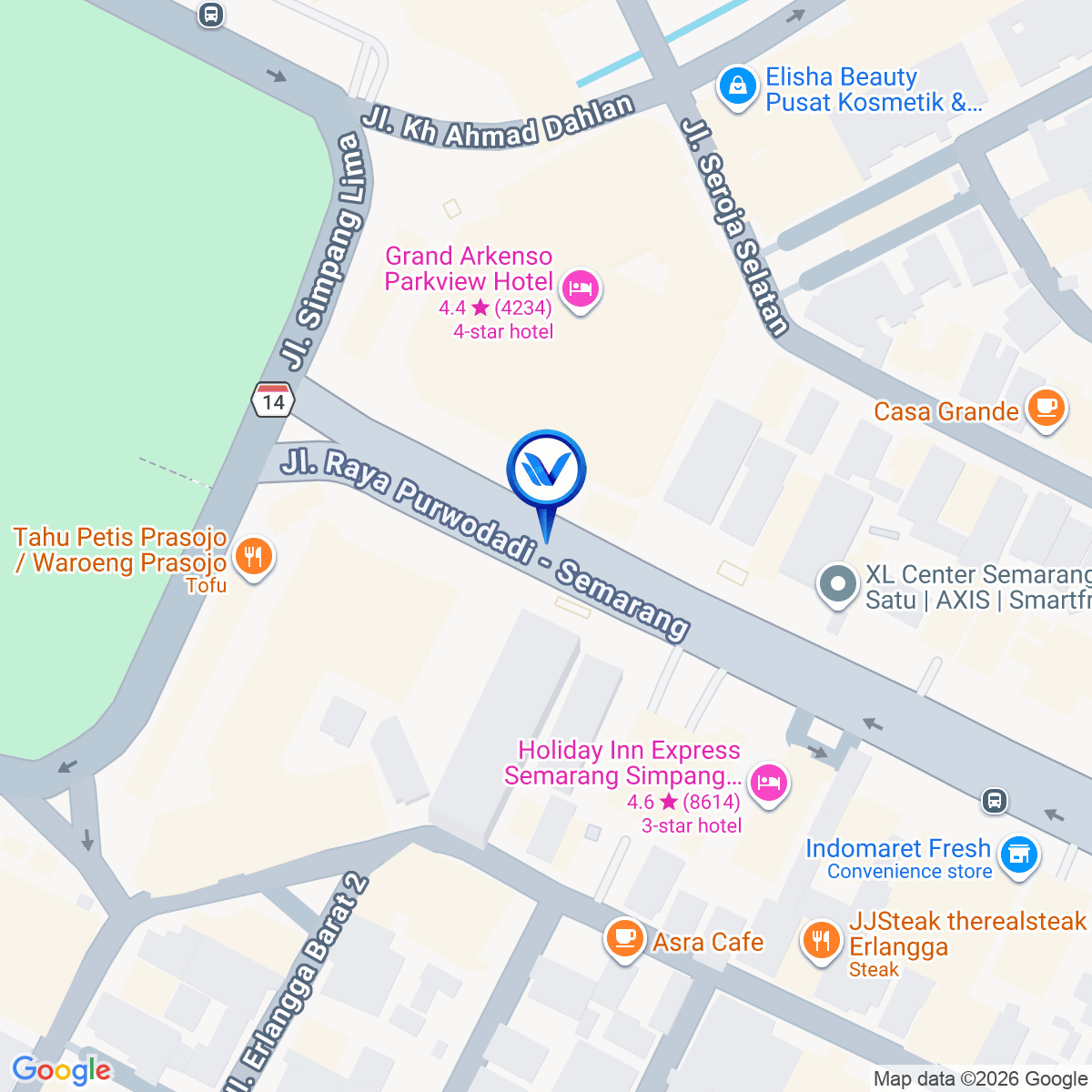 Peta Lokasi Jl. A. Yani Plaza Simpang 5 (Samping Hotel Lois Kienne), Semarang