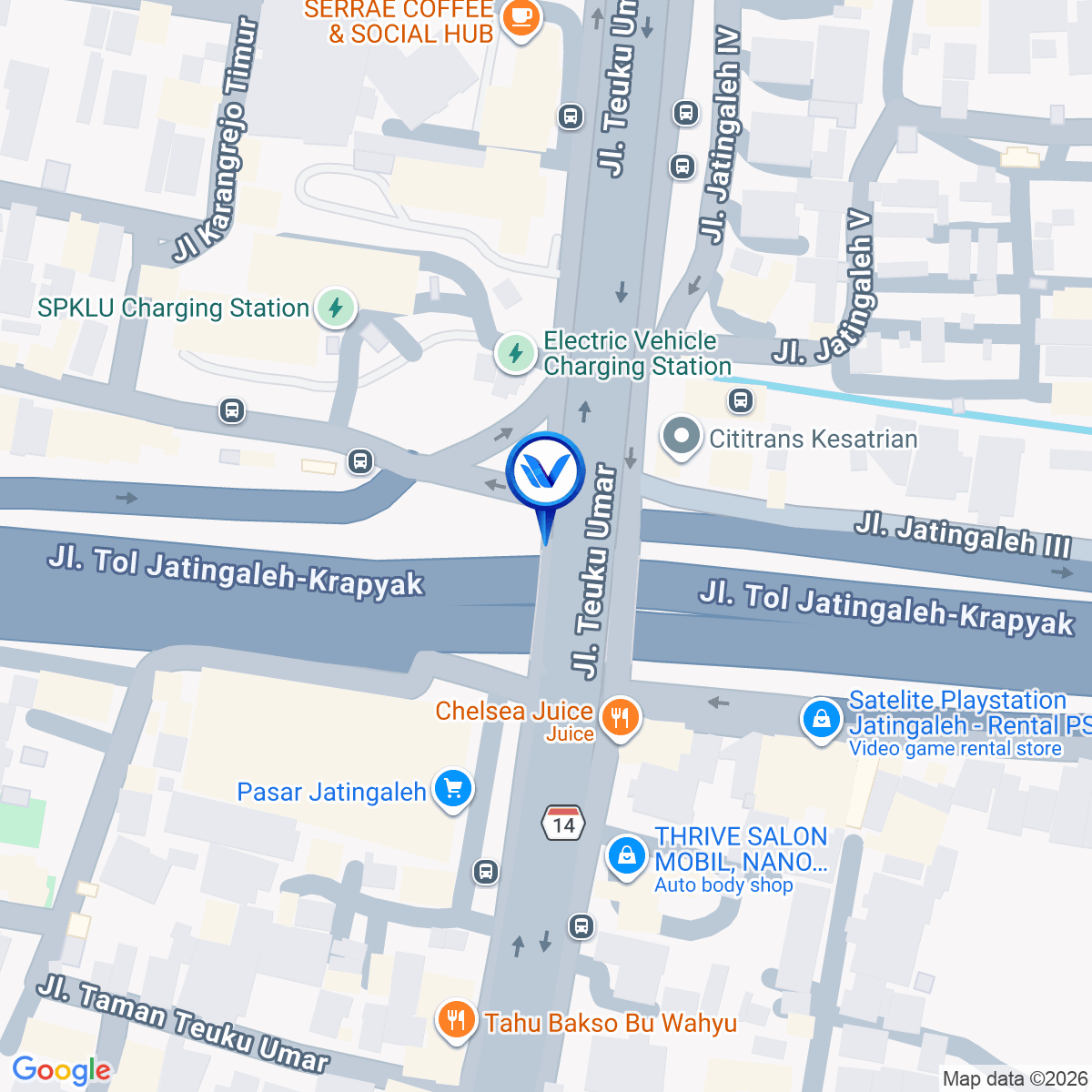 Peta Lokasi Jl. Teuku Umar Semarang (Ruas Tol Jatingaleh), Semarang