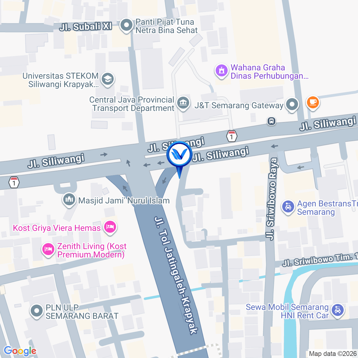 Peta Lokasi Jl. Siliwangi Pintu Tol Krapyak, Semarang