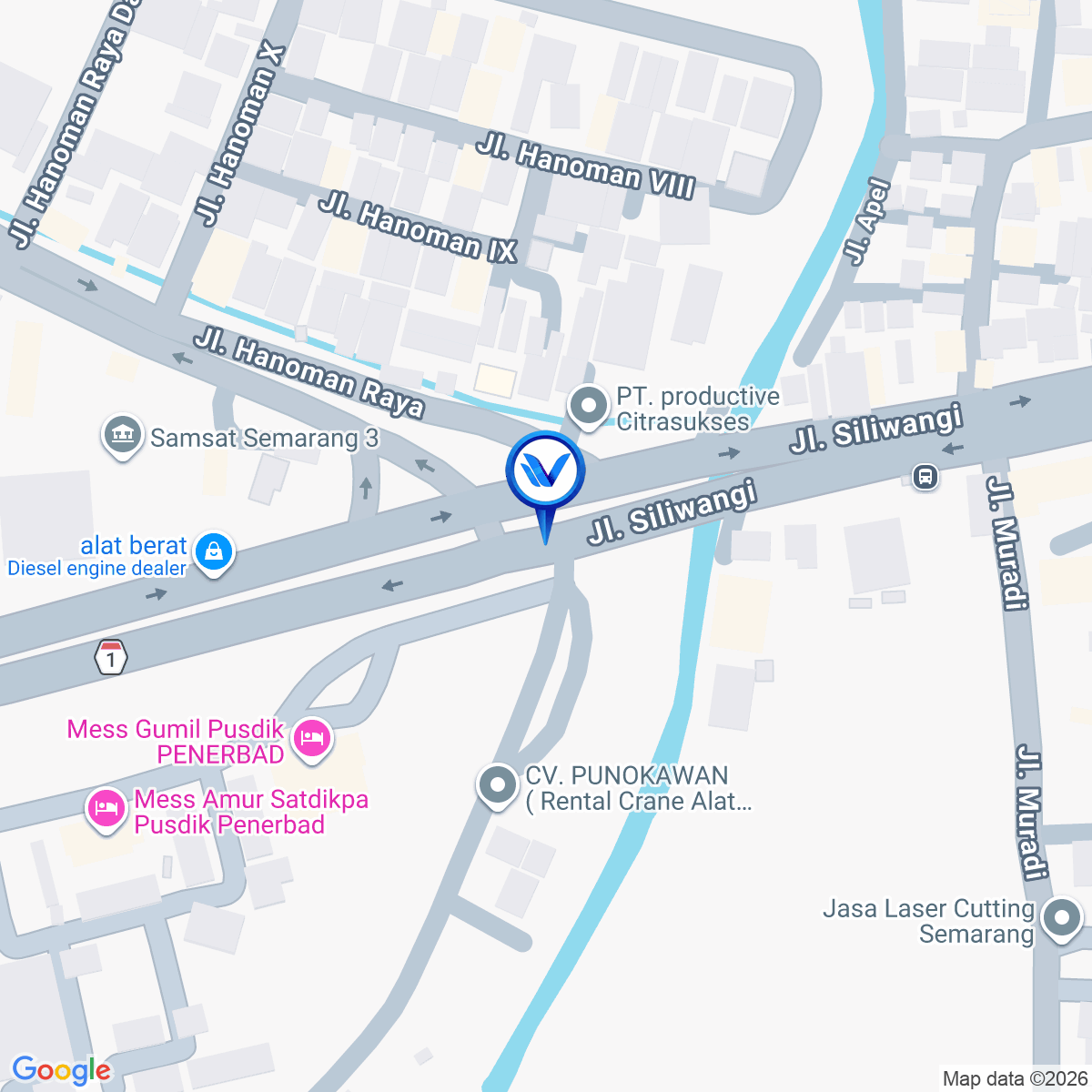 Peta Lokasi Jl. Siliwangi (Penerbad-Pertigaan Hanoman), Semarang