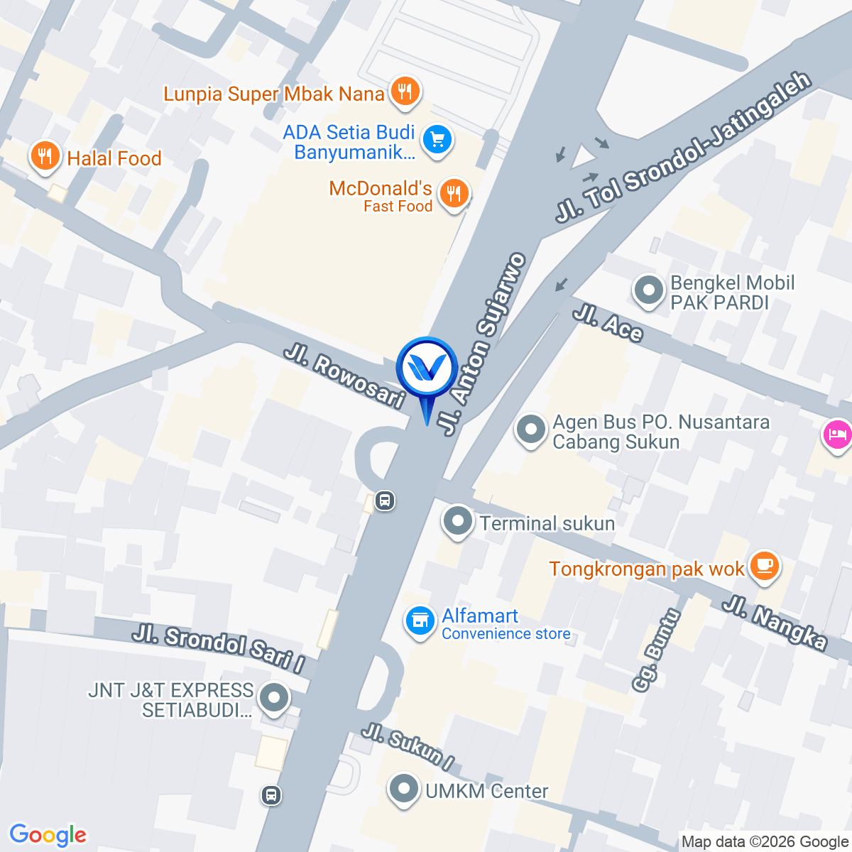 Peta Lokasi Jl. Setiabudi (Soto Bangkong Banyumanik), Semarang