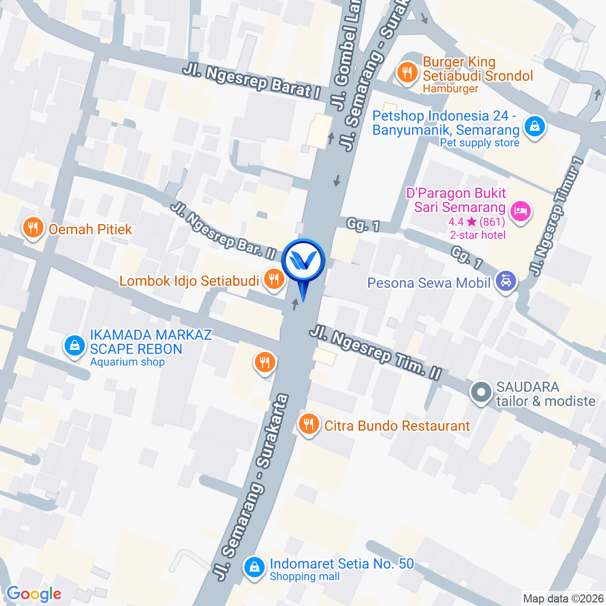 Peta Lokasi Jl. Setia Budi - Semarang, Semarang