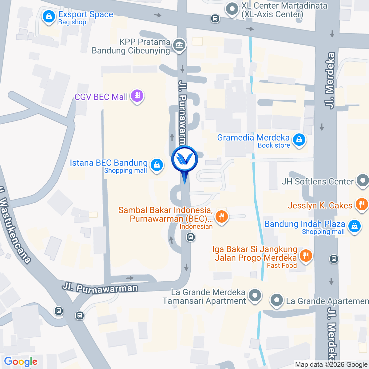 Peta Lokasi BANDO JL. PUNAWARMAN, BANDUNG
