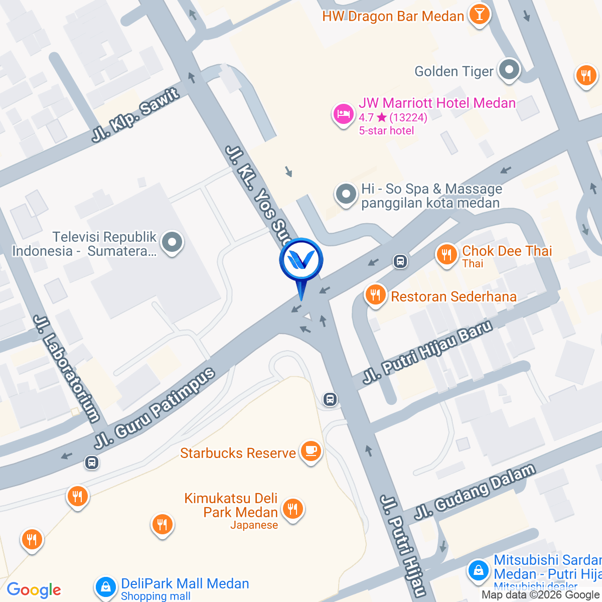 Peta Lokasi JL. PUTRI HIJAU (DEPAN DELIPARK & JW MARRIOTT), MEDAN