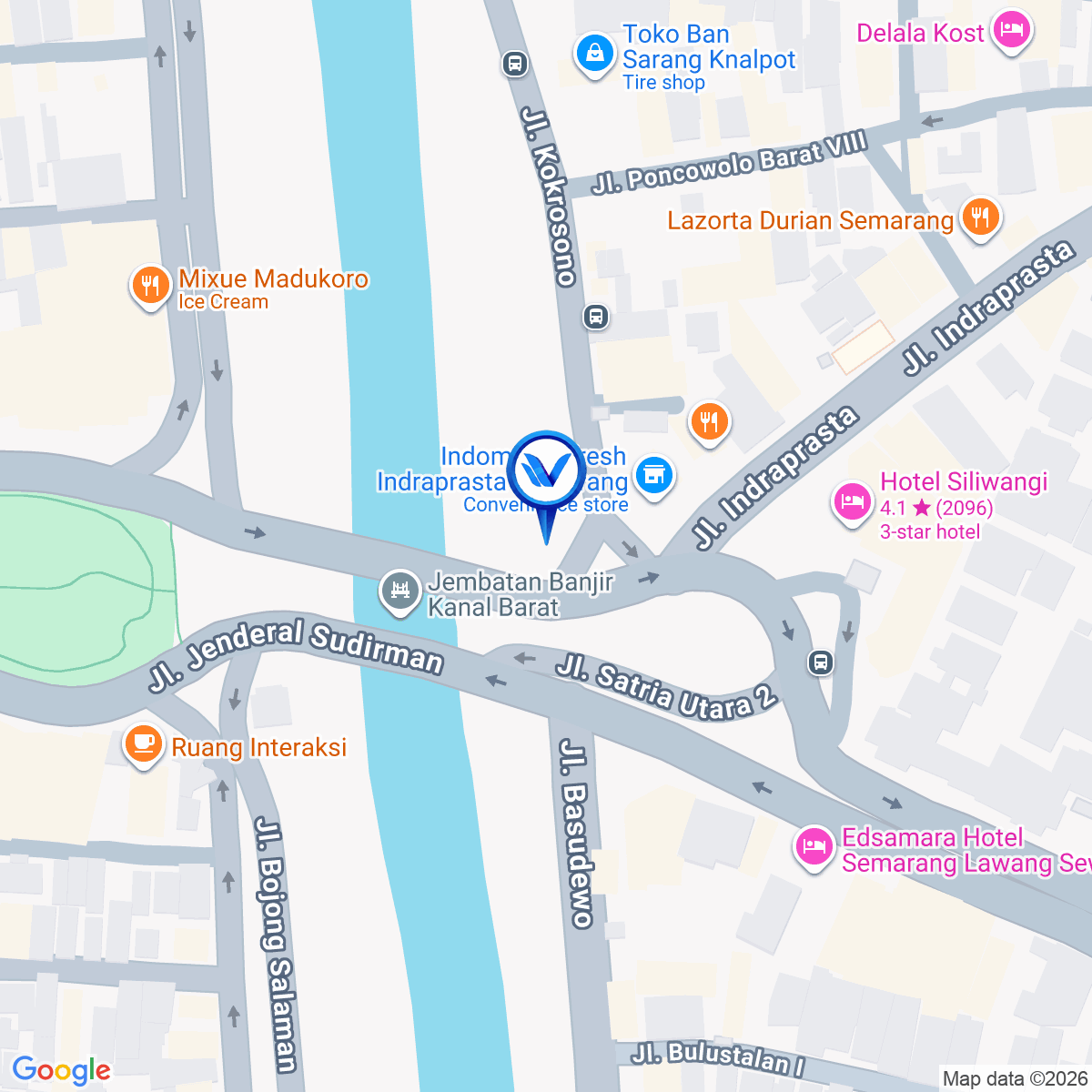 Peta Lokasi Jl. Jend. Sudirman Tugu Adipura Banjirkanal Barat, Semarang