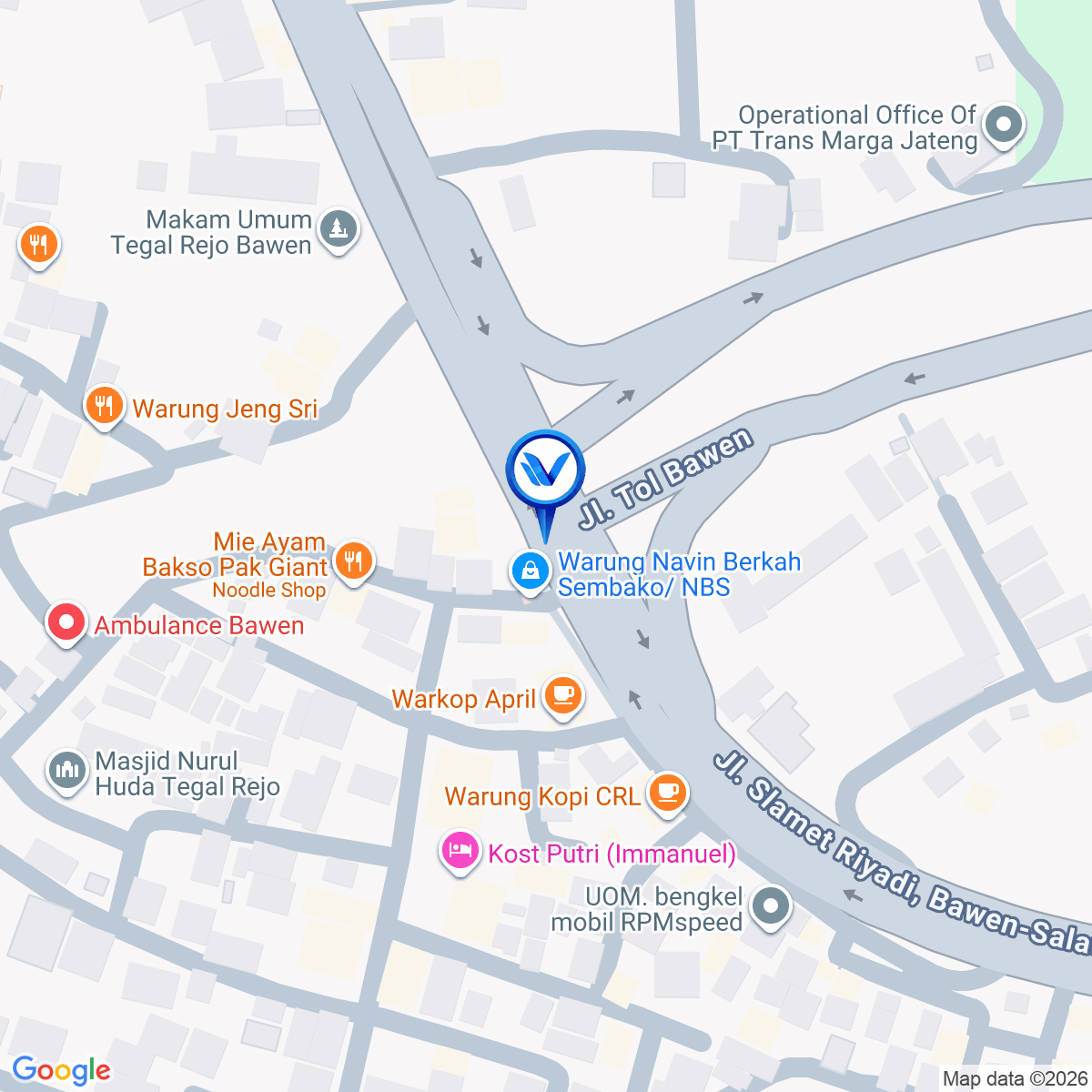 Peta Lokasi Jl. Raya Semarang - Solo (pintu keluar Tol Bawen), Semarang