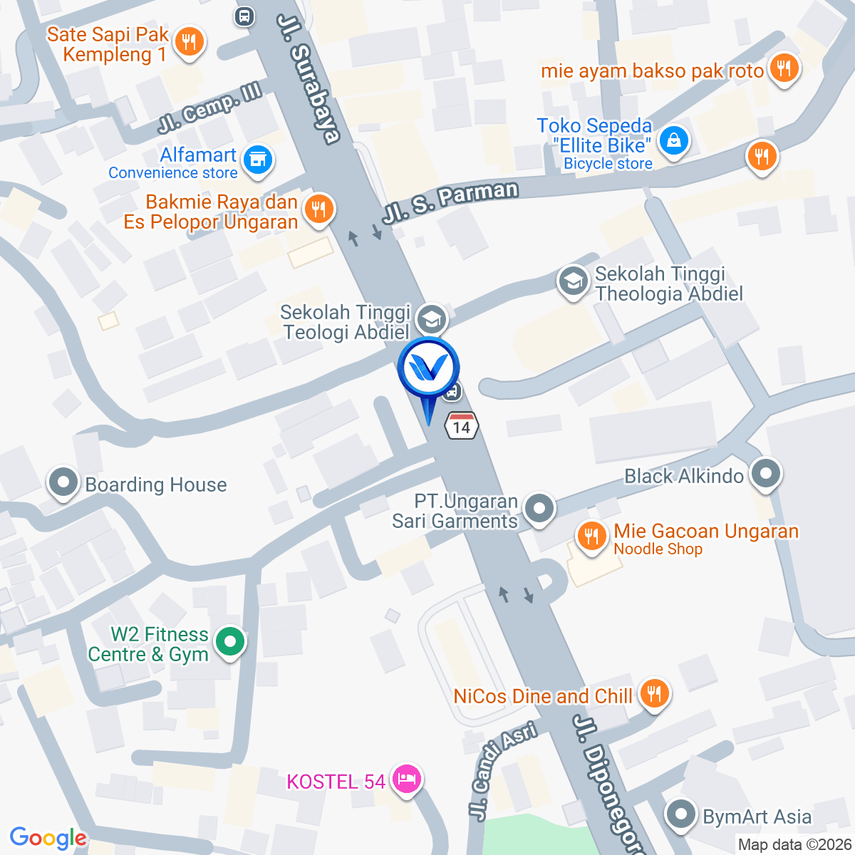 Peta Lokasi JPO Jl. Diponegoro Unggaran, Semarang