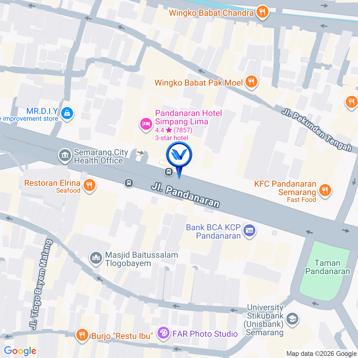 Peta Lokasi Jl. Pandanaran (Agusta), Semarang