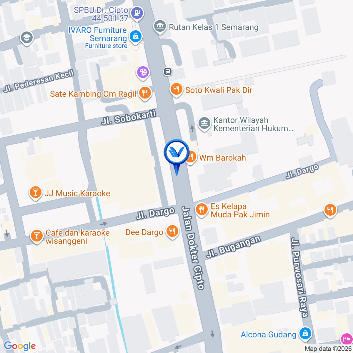 Peta Lokasi Jl. Dr. Cipto depan Pasar Dargo, Semarang